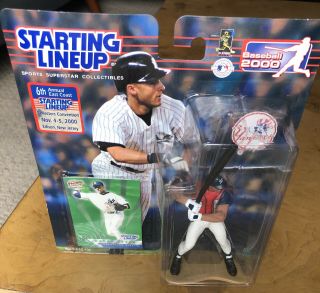 2000 Derek Jeter Starting Lineup Jersey Convention/ny Yankees With Case