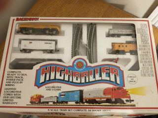 Vintage Bachmann Highballer N - Scale Train Set W/locomotive & 3 Cars