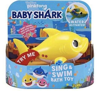 Bnib Robo Alive Junior Baby Shark Battery - Powered Sing And Swim Bath Toy By Zuru
