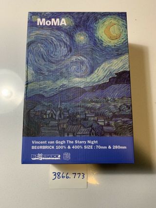 Bearbrick Vincent Van Gogh The Starry Night 100 & 400 Set IN HAND 3