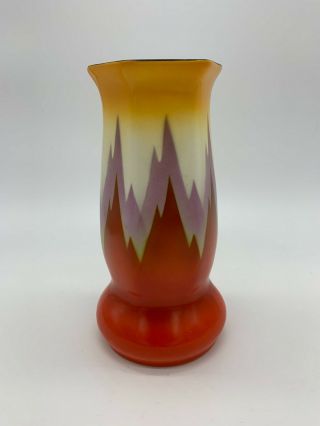 Rare Ditmar Urbach Pottery Art Deco Vase 8 " Tall Made In Czechoslovakia 1930s