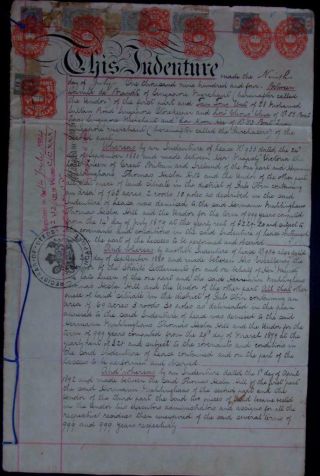 Straits Settlements Singapore Document $100,  3x$25 Revenues 1904de Brandt Fiscal