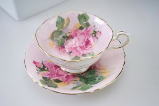 16 Rare Vintage Pink Paragon Cup & Saucer W/large Stunning Cabbage Rose