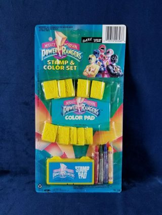 Vintage 1993 Mighty Morphin Power Rangers Stamp & Color Set Kid Art & Crafts
