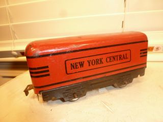 Marx O - Gauge Train York Central 4 - Wheel Tin Red Tender