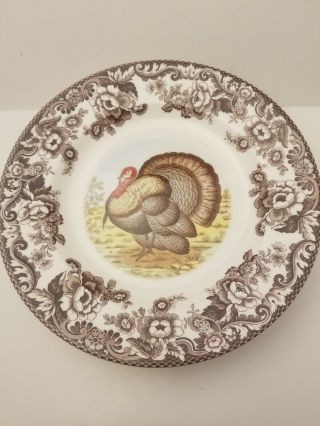 Spode Woodland England Dinner Plate 5 Piece Set Turkey 10.  5” Fall Thanksgiving