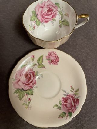 Gorgeous Aynsley Pink Huge Cabbage Roses￼￼ Cup And Saucer 1 Quality England