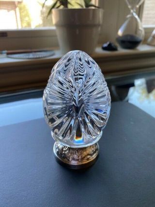 Waterford Crystal Annual Egg Silver Stand 1996 7th Edition Retired