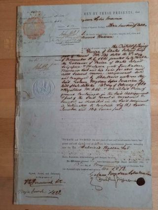 Straits Settlements Penang Document Impressed $5 Revenue 1872 Fiscal