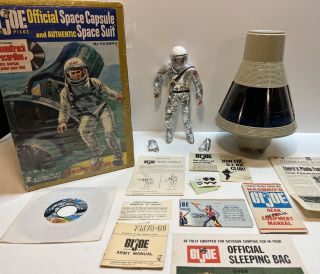 1966 Gi Joe Official Space Capsule W/ Astronaut Suit Directions Record Box More