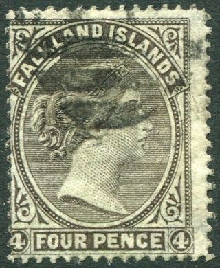 Falkland Islands - 1878 - 79 4d Grey - Black On Watermarked Paper.  A Fine Sg 2a