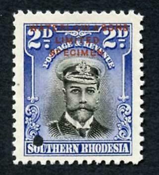 Southern Rhodesia Sg4 2d Black And Blue Printers Sample In Unissued Colour U/m