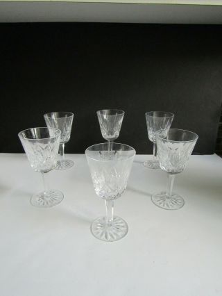 Set Of 6 Vintage Waterford Crystal Lismore Claret Wine Glasses 5 7/8 " Set Of 6