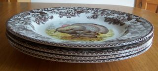 Spode Woodland Turkey 10.  5 " Dinner Plates England Set Of 4 With Tags