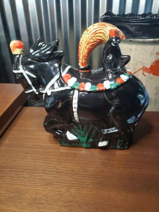 Htf Mccoy Pottery Circus Horse With Monkey Cookie Jar