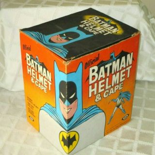 1966 - Ideal Toy - Batman Helmet & Cape Playset W Org Box - Example Toy