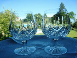 Waterford Irish Crystal.  Lismore Pattern.  Two 5 1/4 " Tall Brandy Snifters.