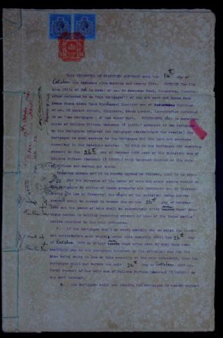 Straits Settlements Singapore Document 2x$25 Revenues 1925 Fiscal