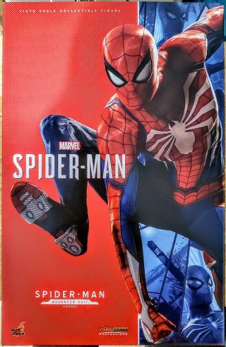 Hot Toys Vgm31 Spiderman Advanced Suit 1/6 Figure W/shipper Box Ps4 Sideshow