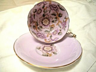 Paragon Double Warrent Lilac Cup And Saucer With Full Flowers Wow