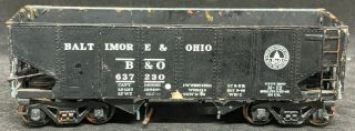 Mantua Ho: Baltimore & Ohio (b&o) Hopper 637230 Solid Metal,  Vintage,  Rare