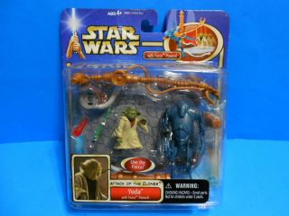 Star Wars 2002 Attack Of The Clones Jedi Master Yoda With Force Powers