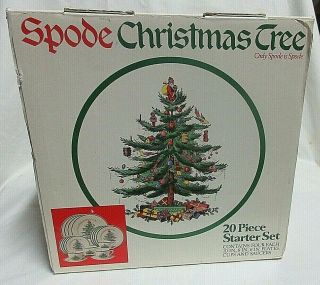 Spode Christmas Tree 20 Pc Starter Set Dinner,  Salad,  Bread Plates,  Cups/saucers