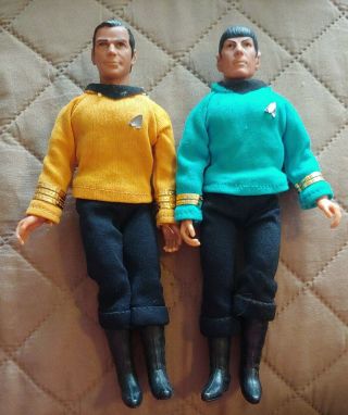 Vintage 1974 Mego Star Trek Captain Kirk Mr.  Spock Figures