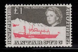 British Antarctic 1969 £1 Hms Endurance; Scott 24,  Sg 15a; Mnh