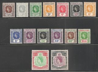 Leeward Islands 133 - 147 Vf Mnh - 1954 Queen Elizabeth Ii - Scv $67.  75