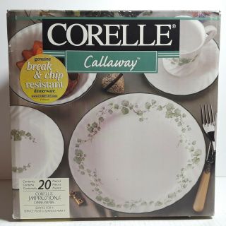 Nib 20 Pc.  Corelle Impressions Callaway Dinnerware Set Service For 4 Made In Usa