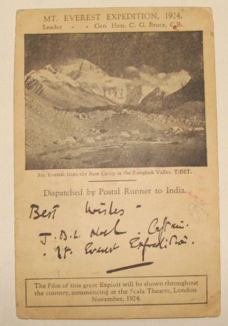 India 1924 Mount Everest Expedition Tibet Nepal Rongbuk Glacier Postcard Stamp