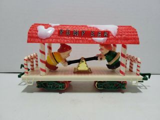 Vintage Christmas Express Train Pump Car Elves Set 183 G Scale Bright 1986