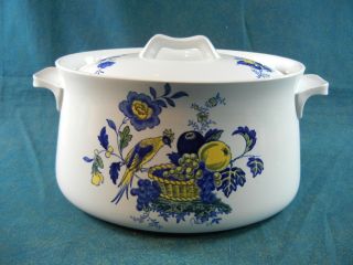 Copeland Spode Blue Bird S3274 Large Oval Baking Casserole Serving Dish With Lid