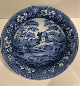 Rare Early 1900s Copeland Spode Blue Tower 12 " Basin/wash Bowl Or Centerpiece