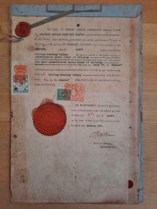 Straits Settlements Singapore Hong Kong China Document Revenues 1922 Walker