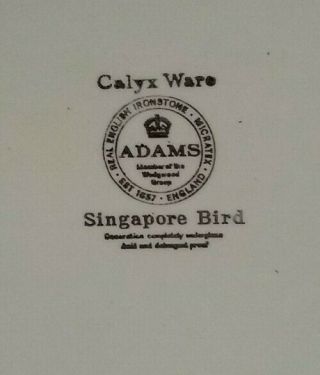 Adams Calyx Ware Singapore Bird Oval Serving Platter 14 