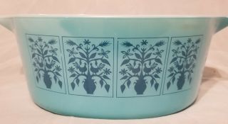 Vintage Turquoise Pyrex Bowl Saxony Tree Of Life