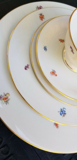 Gorgeous China Mid - 20th Century Pickard Floral Chintz 12 Place Settings