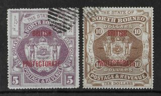 North Borneo 1912 Complete Set Of 2 Stamps Sg 184 - 185 Vf