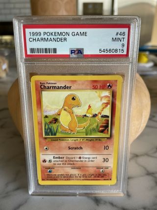 1999 Pokemon Game Charmander Graded Psa 9 Card 46/102