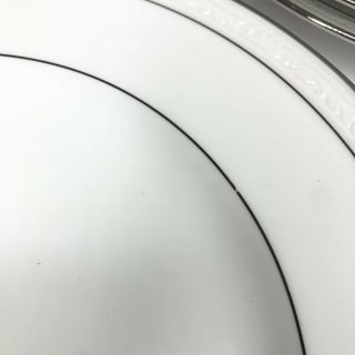 Noritake White Scapes Whitecliff Dinner Plates x12 Embossed White/White Platnium 2