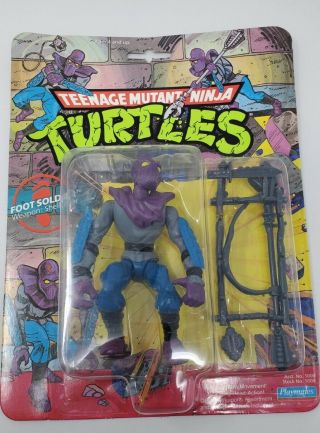 Playmates 1988 Tmnt Foot Soldier Action Figure Moc Nm Factory 10 Back