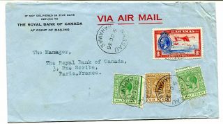 Bahamas 1936 Attractive “royal Bank Of Canada” Cover Posted Nassau To Paris