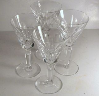 Retired Waterford Crystal Sheila 6 1/2 " Claret Wine Goblet Set Of Four