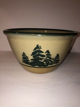 Vtg Monroe Salt Maine 8” Pine Tree Pottery Mixing Serving Bowl Htf