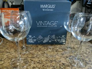 Marquis By Waterford 4 Clear Crystal Red Wine Full Body Glass