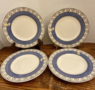 Set Of 4,  Wedgwood Sarah’s Garden Bread And Butter Plates,  Blue.