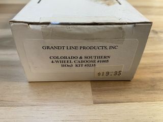 Hon3 Grandt Line Colorado & Southern C&s Caboose 1005 Plastic Kit