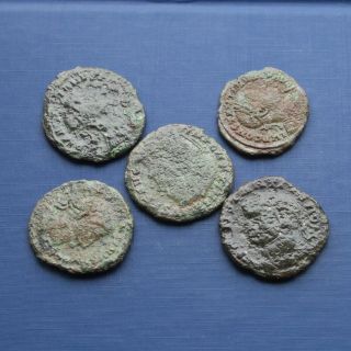 Group Of 5 Bronze Roman Coins Good Research Group